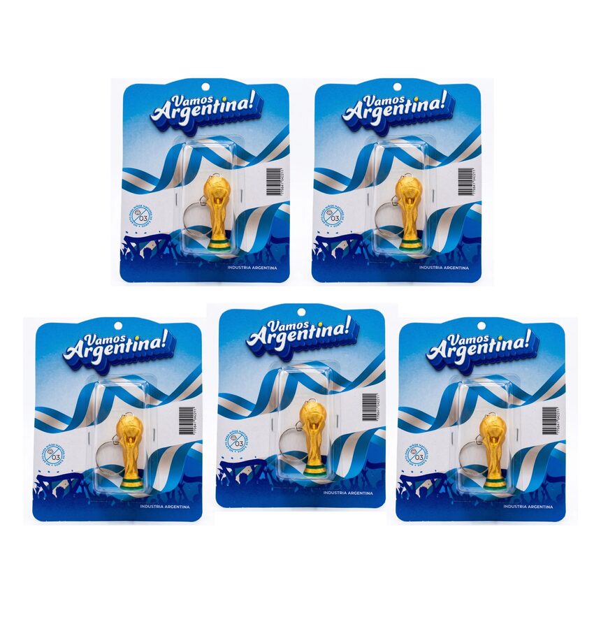 Llavero Copa del Mundo 3D x5 - pintacaras Argentina Mundial