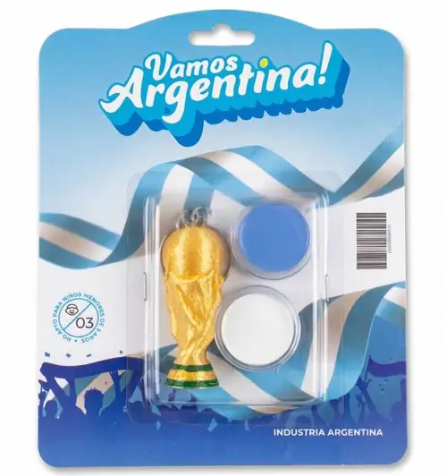Pintacaras + Llavero Copa - pintacaras Argentina Mundial