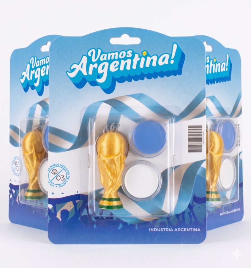 Pintacaras + Llavero Copa x3 - pintacaras Argentina Mundial