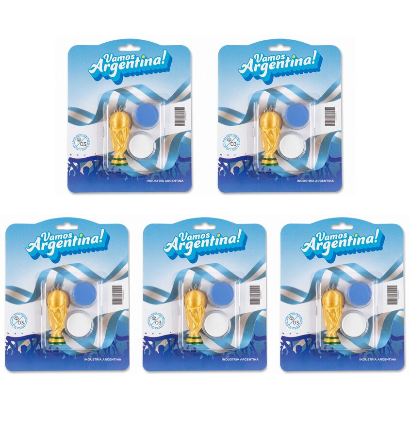 Pintacaras + Llavero Copa x5 - pintacaras Argentina Mundial