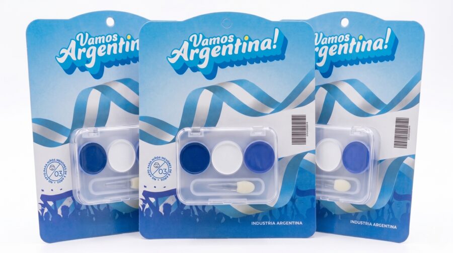 Paleta + Pincel x3 - pintacaras Argentina Mundial