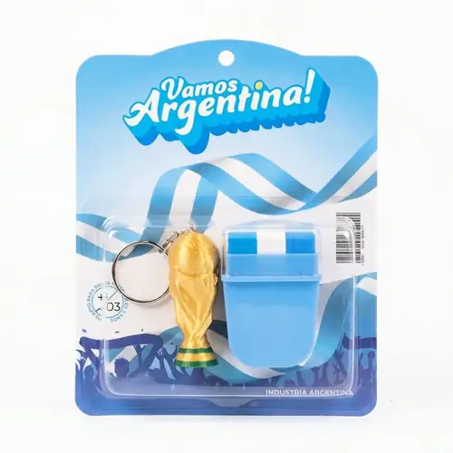 Stick + Llavero Copa - pintacaras Argentina Mundial